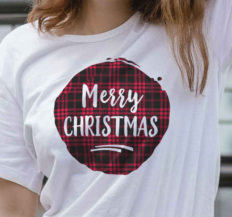 Maglietta personalizzata Natale Motivo tartan natalizio - TenStickers