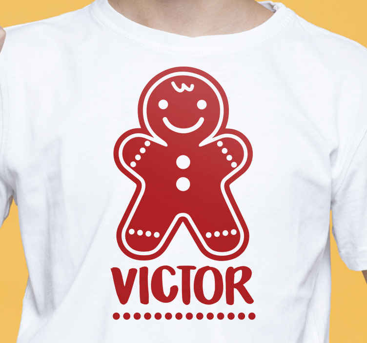 Camiseta navideña galleta con nombre TenVinilo