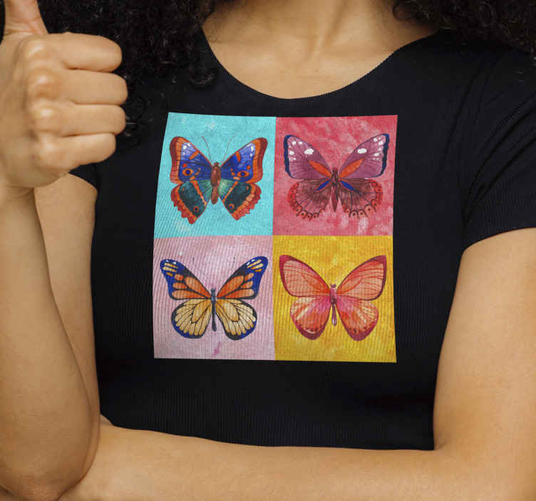 tee shirt papillon Papillons multicolores