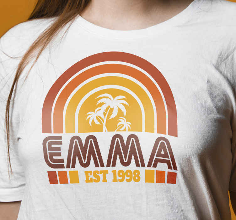 Retro personalised sunset t-shirt