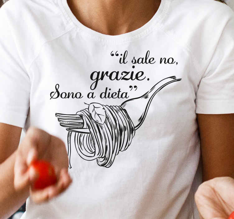 Forchetta con pasta t-shirt