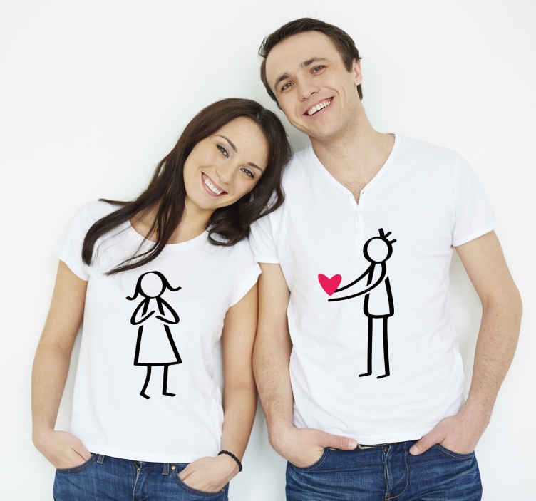 Giving love matching shirts for couples - TenStickers