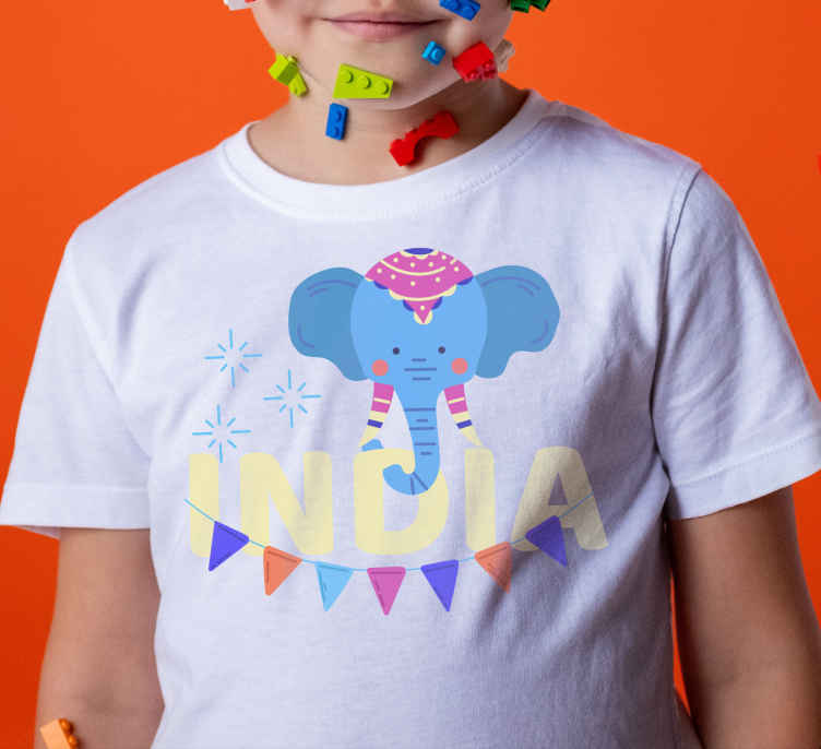 India cute elephant Kids t-shirt - TenStickers
