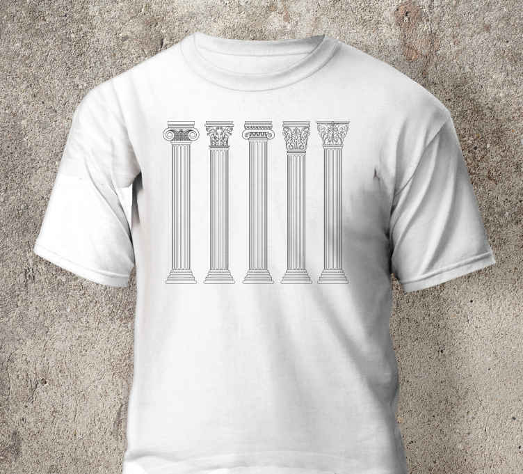 computer skyde Potentiel Different style greek pillars t-shirt - TenStickers