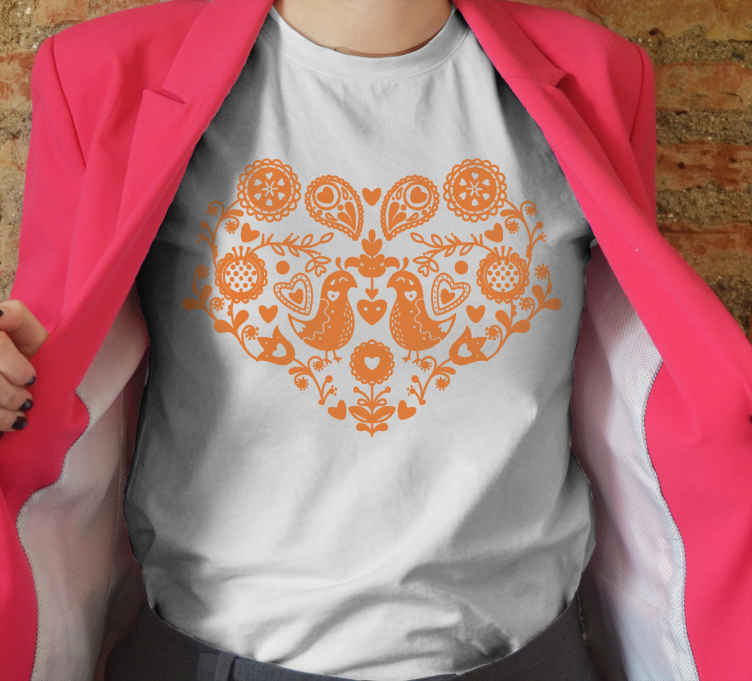 T-shirt fiori smalto cuore