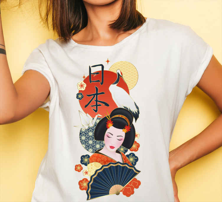 Camiseta de mujer japonés con - TenVinilo