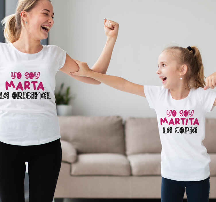 Instruir Arena Pack para poner Camiseta mama e hija Copia y original con nombres - TenVinilo