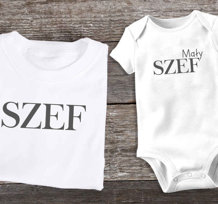Koszulka dla taty i syna Szef i mini szef - TenStickers