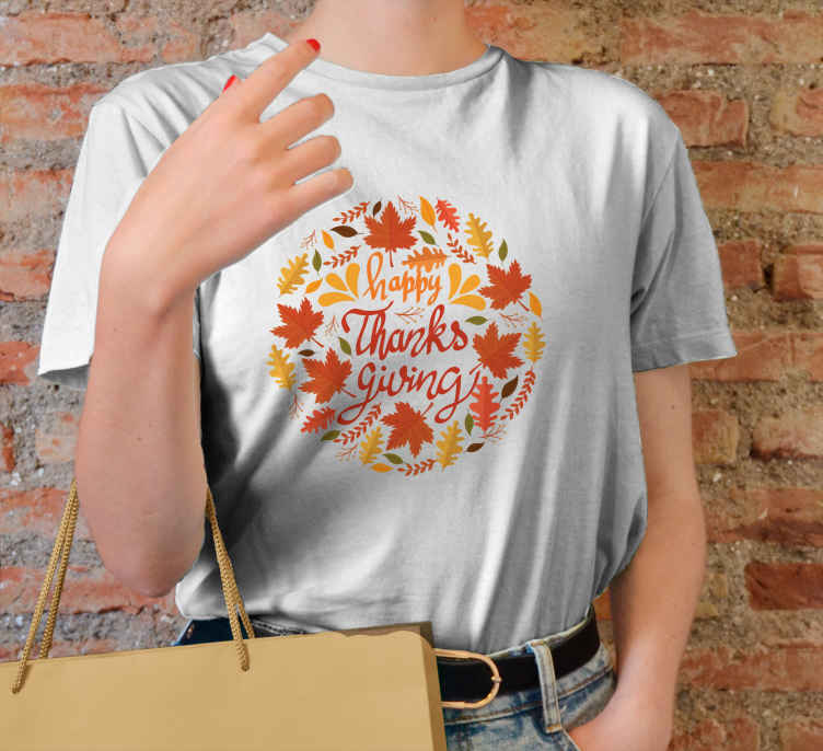 Thanksgiving leaf explosion custom t-shirt - TenStickers