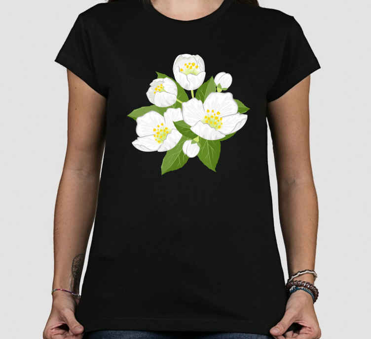Camiseta con ilustración de flores de jazmín - TenVinilo