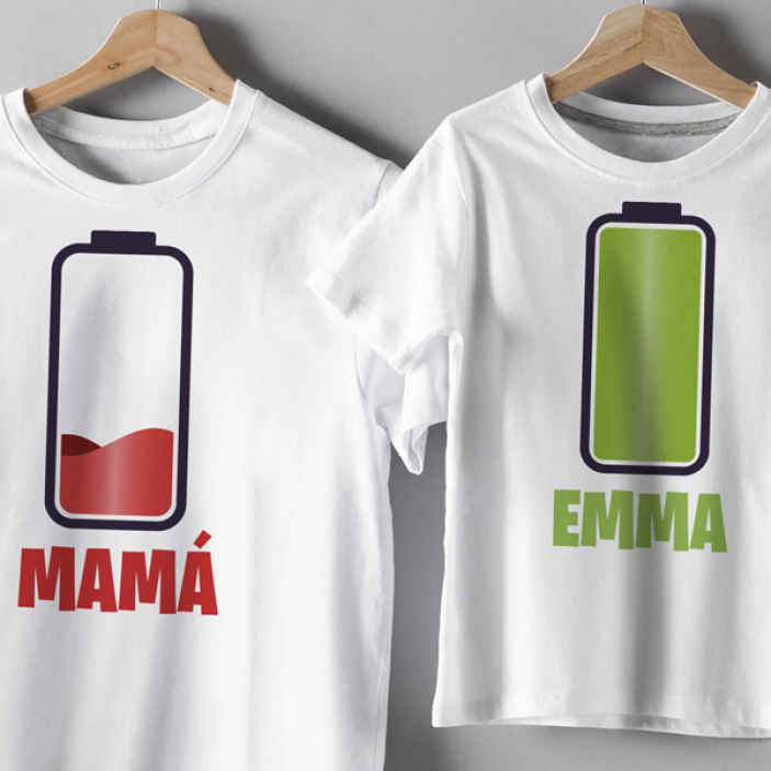 Imaginación leyendo Arado Camiseta mama e hija Pilas - TenVinilo