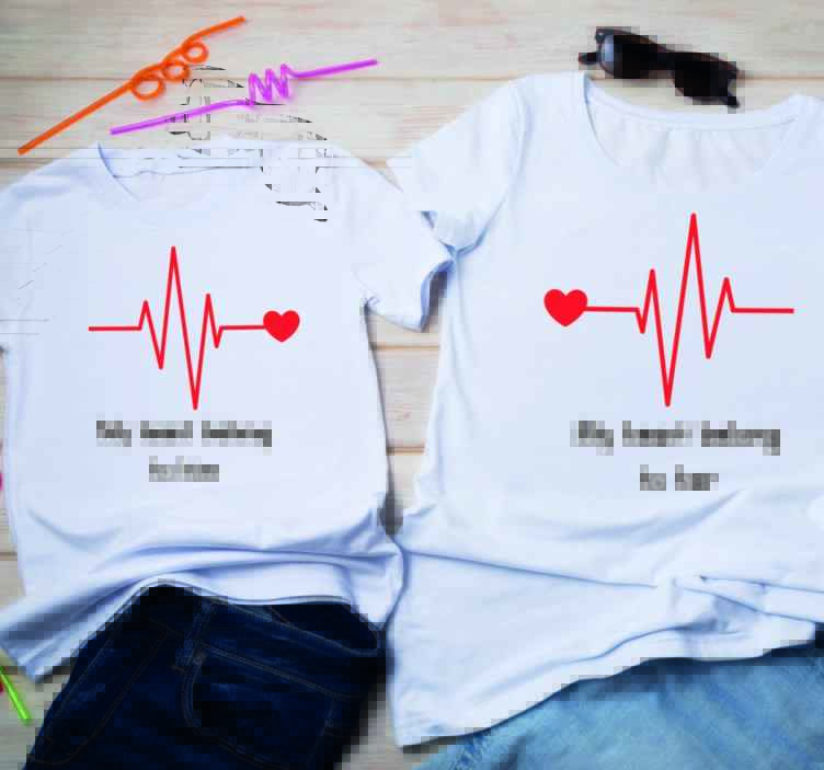 Umeki enseñar Mal humor Camisetas para parejas Mi corazón - TenVinilo