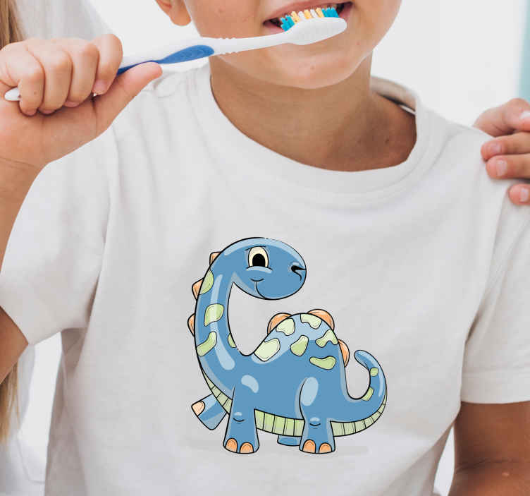 Tee shirt comme des gar ons Dessin anim dinosaure bleu TenStickers