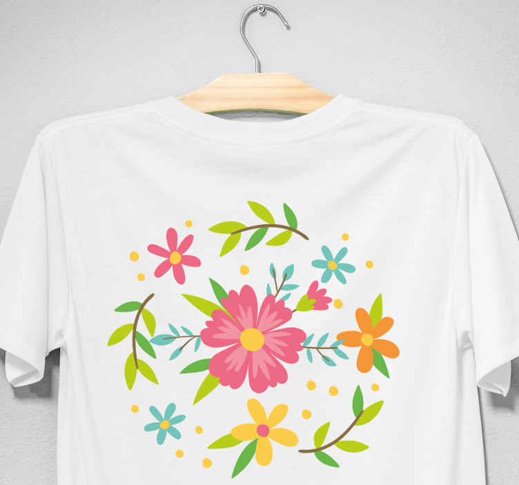 arena debate uno Camiseta mama e hija Marco floral de primavera - TenVinilo