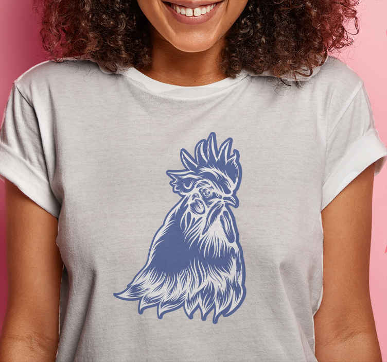 T-shirt pollo gallo testa singola
