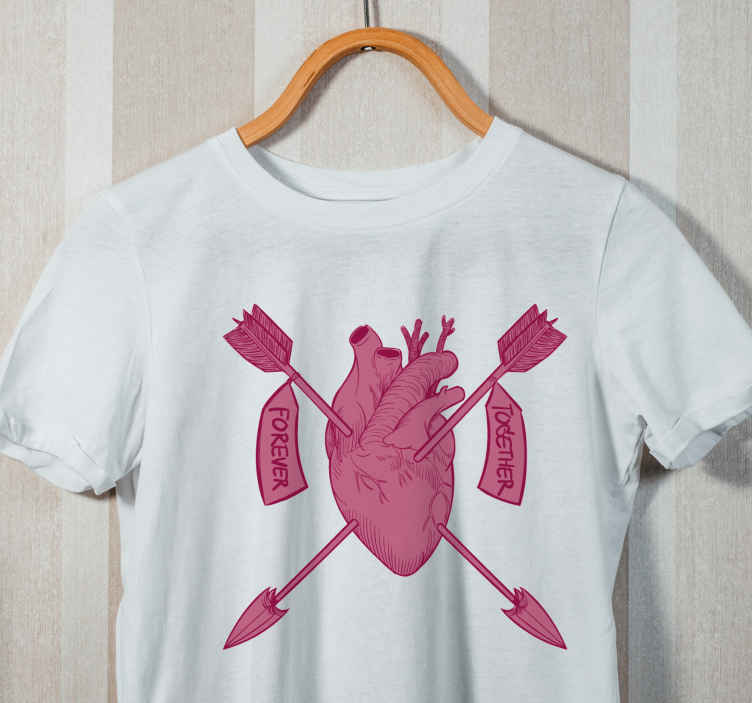 T-shirt rosa cuore con frecce