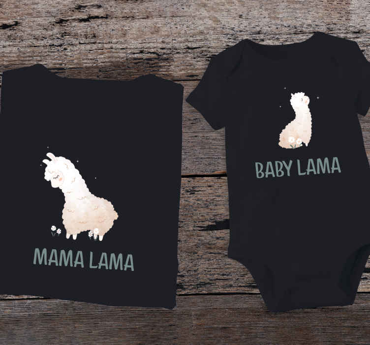 dochters Baby lama en moeder lama - TenStickers