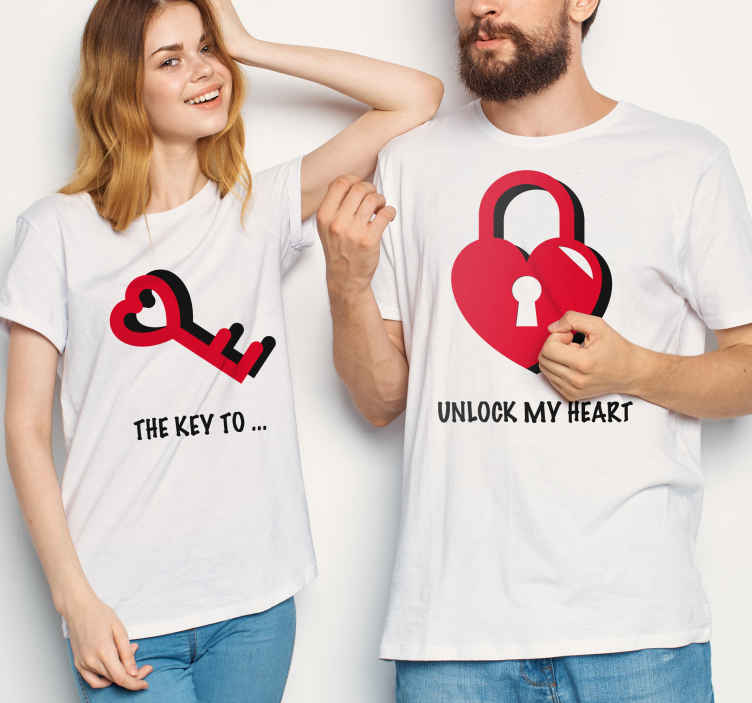 T-shirt couple aimant coeur - TenStickers