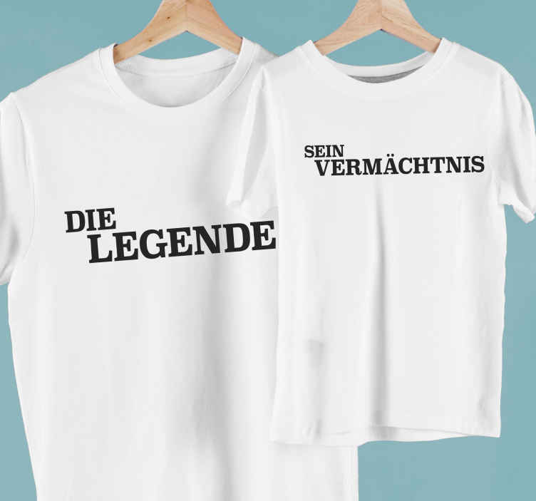 Vater Sohn T Shirt Leyenda y legado texto - TenStickers
