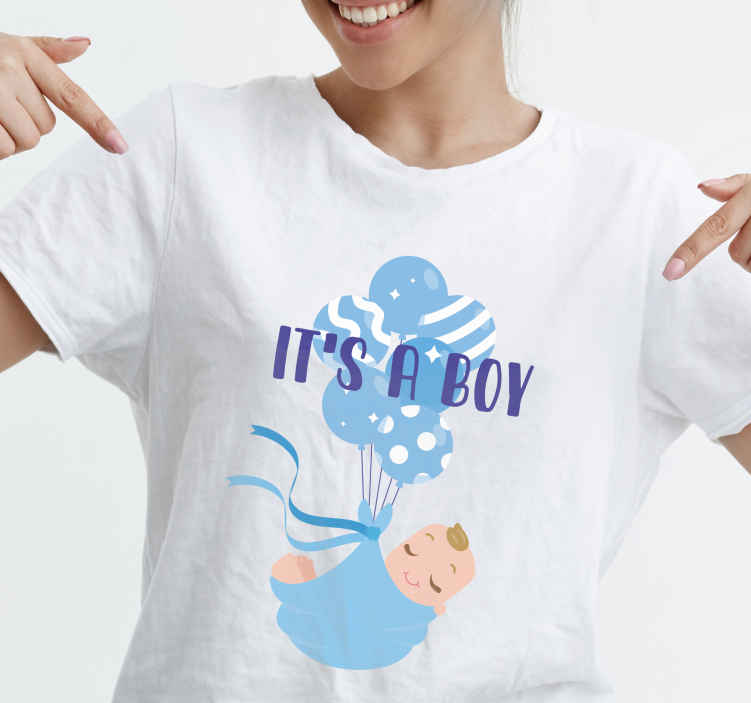 It's a boy baby shower pattern t-shirt - TenStickers