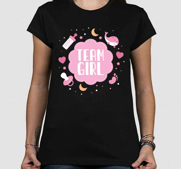 Team girl baby shower pattern t-shirt - TenStickers