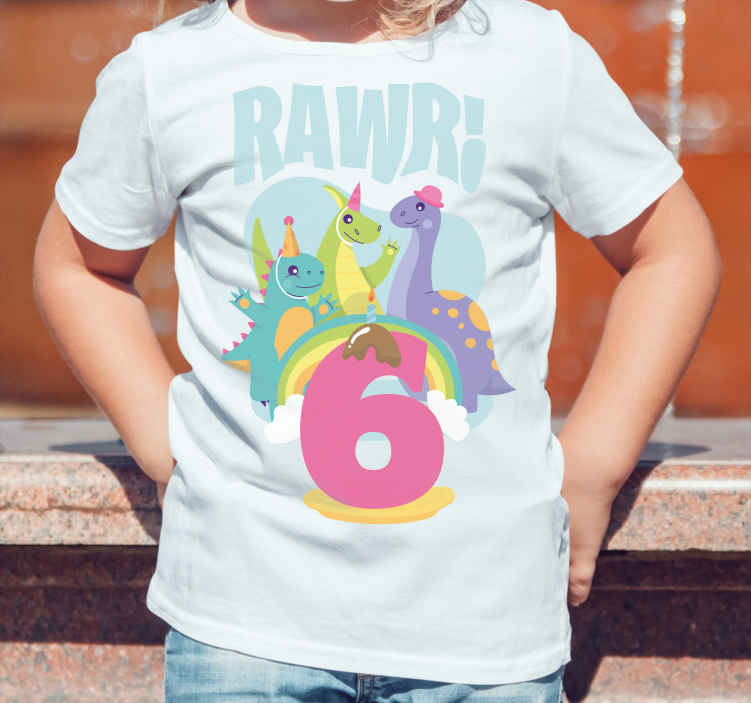 Camiseta Fiesta dinosaurio rawr TenVinilo