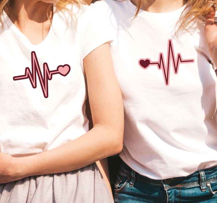 My heart belongs to her heart lines shirts for couples - TenStickers