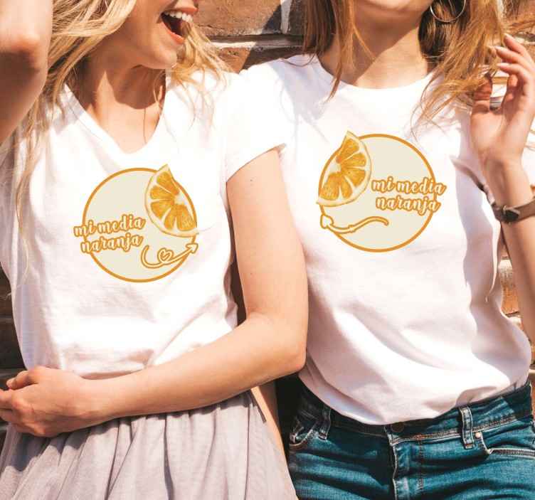 Camisetas parejas Mi media naranja - TenVinilo