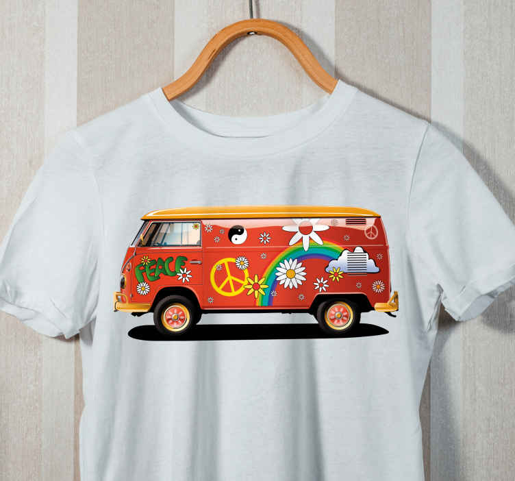 Samme form I udlandet Retro hippie van t-shirt - TenStickers