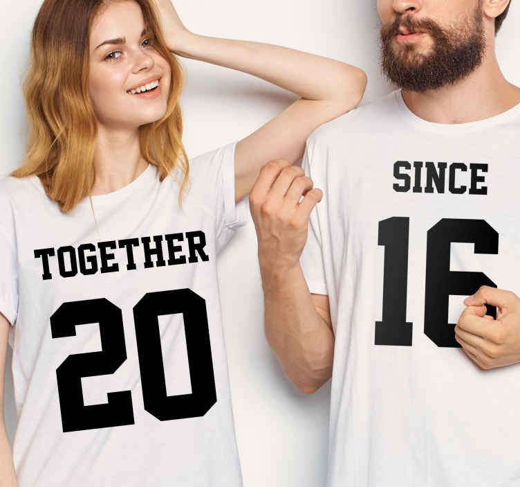 Design With Date For Couples Matching Shirts For Couples Tenstickers 8979