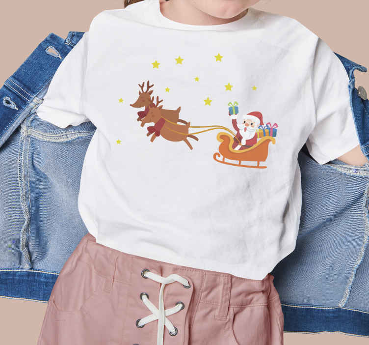 Reindeer head appliqued with embroidery unisex Christmas custom tee with FREE SHIPPING