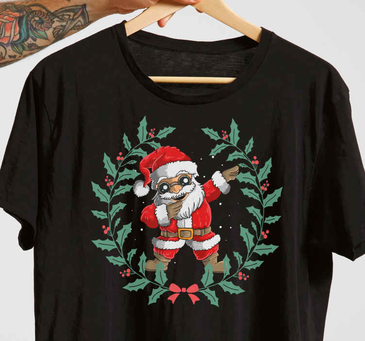 Camiseta de navidad Dibujos animados de santa claus haciendo un t -  TenVinilo