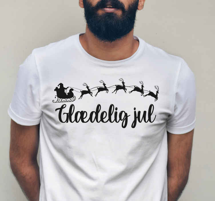 Julemanden i sin slæde-juleskjorte - TenStickers