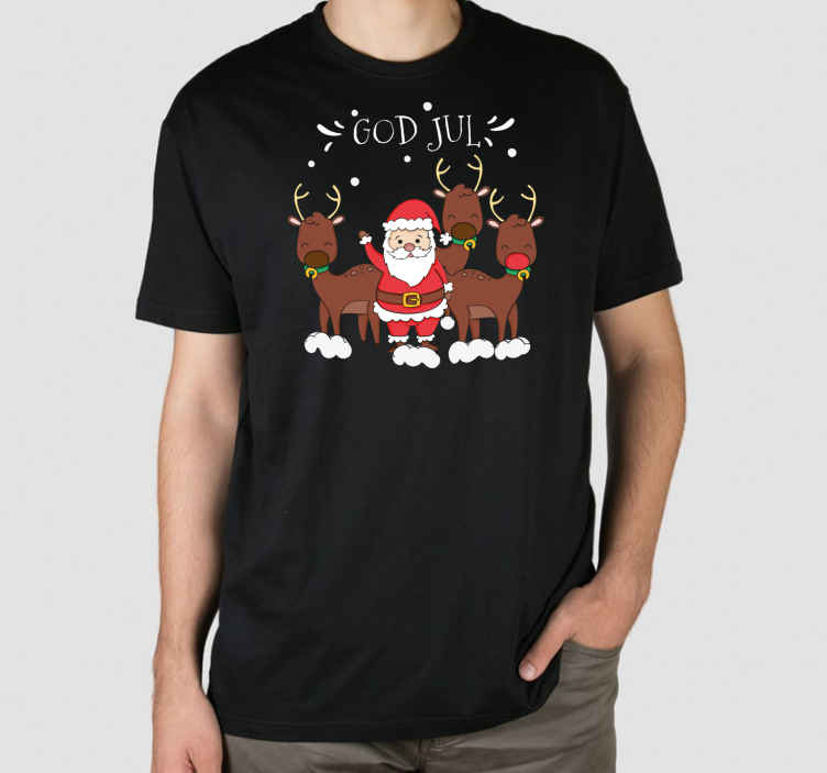 rensdyr og julemands julet-shirts - TenStickers