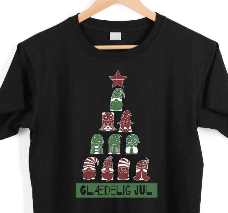Juletræ med flag og nisser juleskjorte - TenStickers