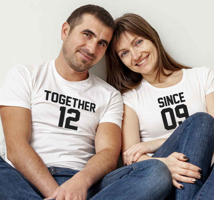 Red heart of hearts matching shirts for couples - TenStickers