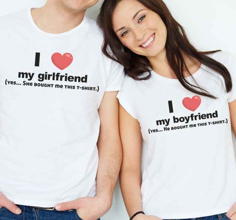 I love my girlfriend t shirt matching shirts for couples - TenStickers