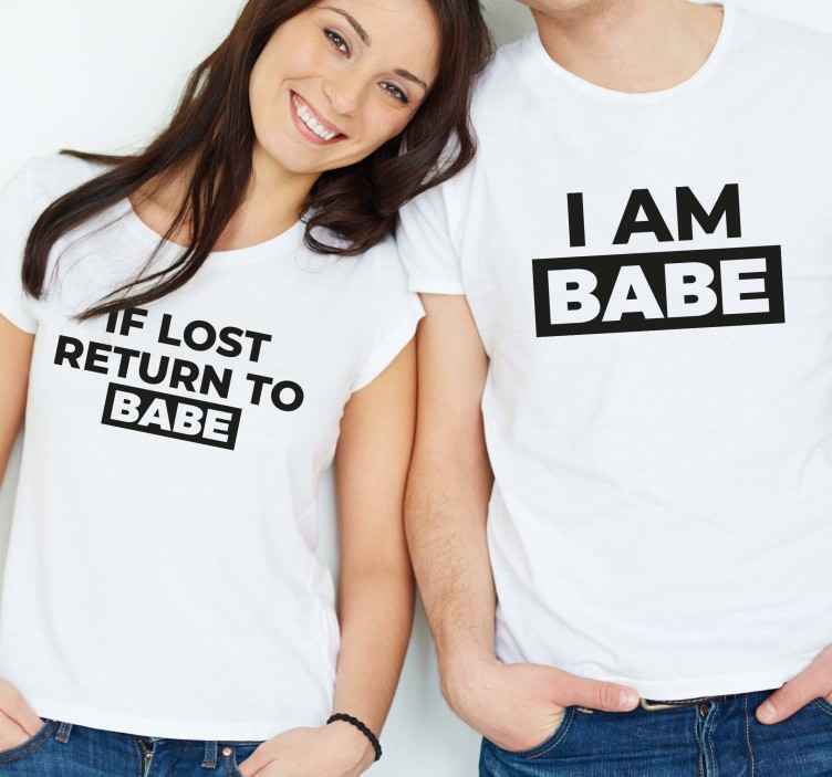 Matching couple return to babe matching shirts for couples - TenStickers