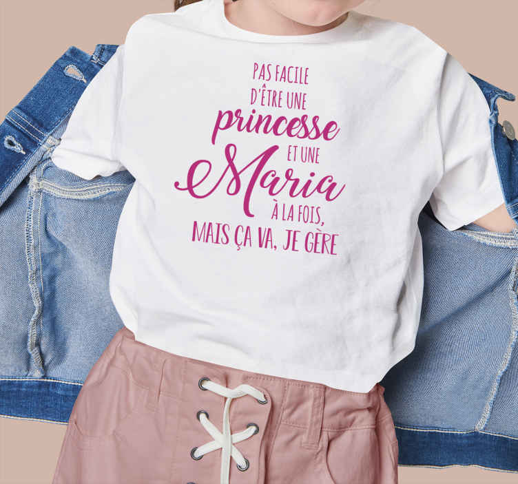 Pas Facile D Etre Une Princesse T Shirts Avec Nom Tenstickers