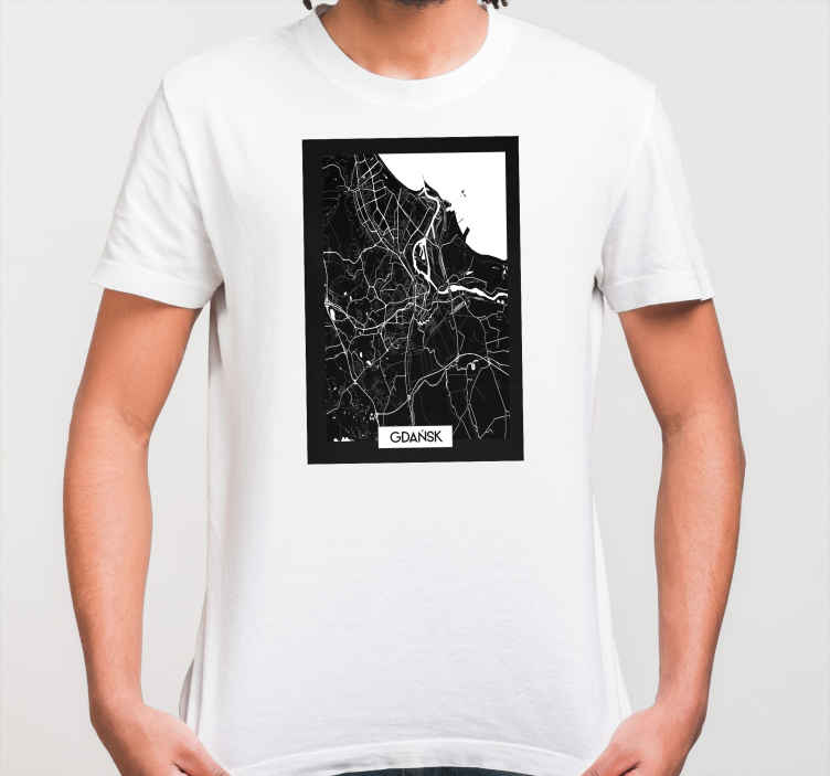 Koszulka Mapa topograficzna gdańska - TenStickers