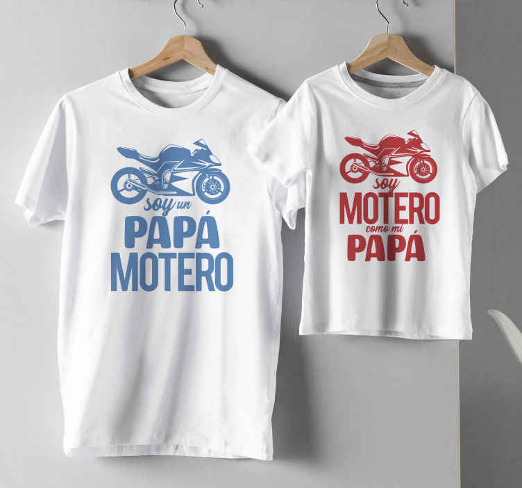Camisetas para padres e hijos moteros - TenVinilo