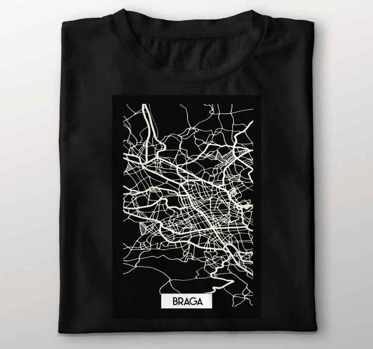 t-shirt mapa topográfico braga - TenStickers