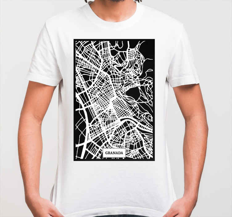 Camiseta con el mapa topográfico Granada - TenVinilo