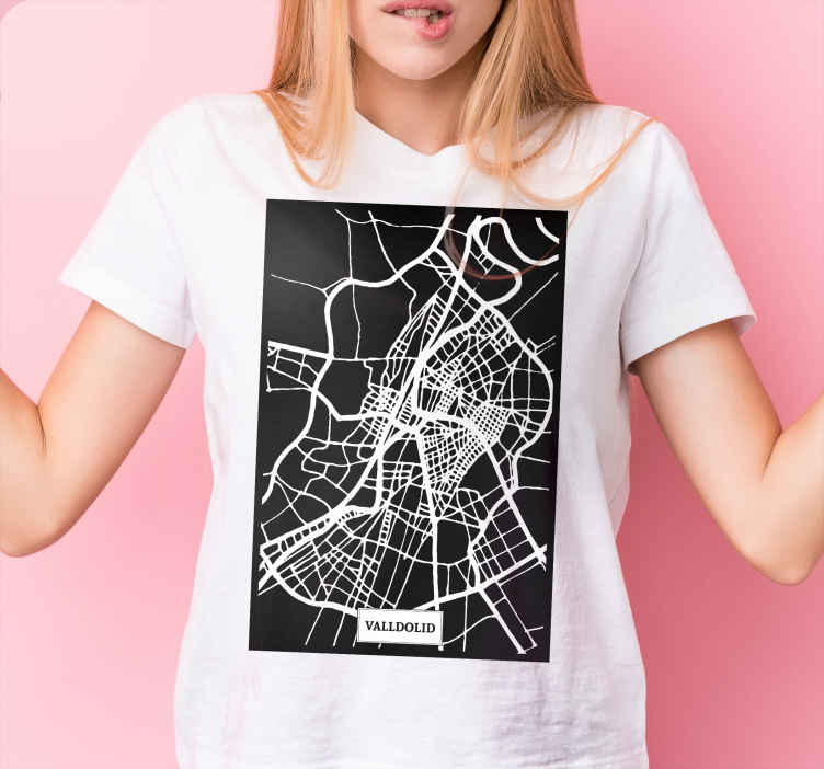 Camiseta con mapa topográfico Valladolid