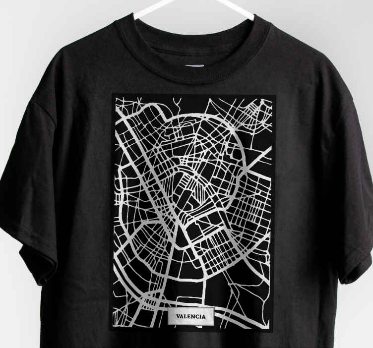 Camiseta con el Mapa topográfico de Valencia - TenVinilo