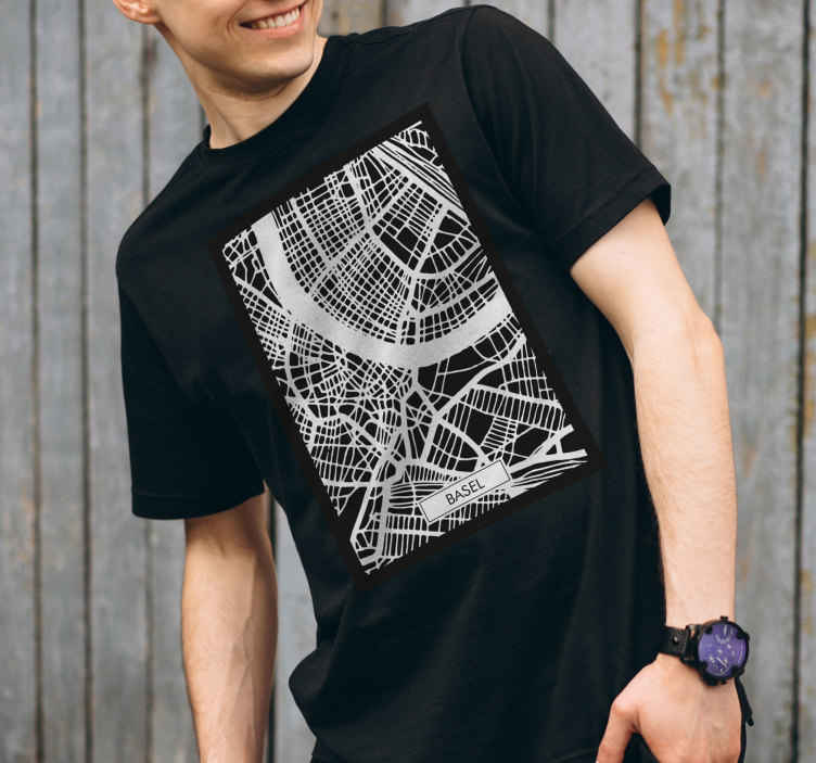 T-shirt Carte topographique ville Suisse Nord - TenStickers