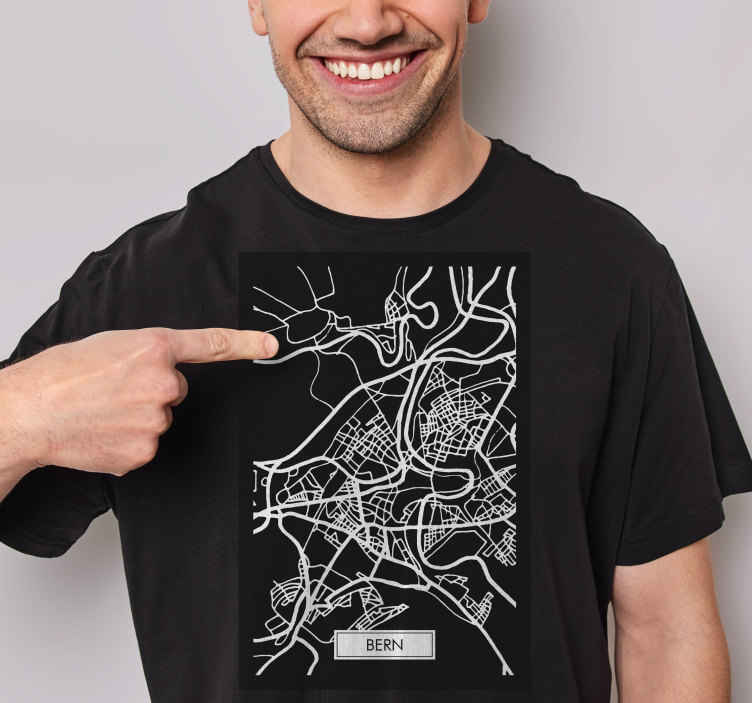 T-shirt Carte topographique capitale Suisse - TenStickers