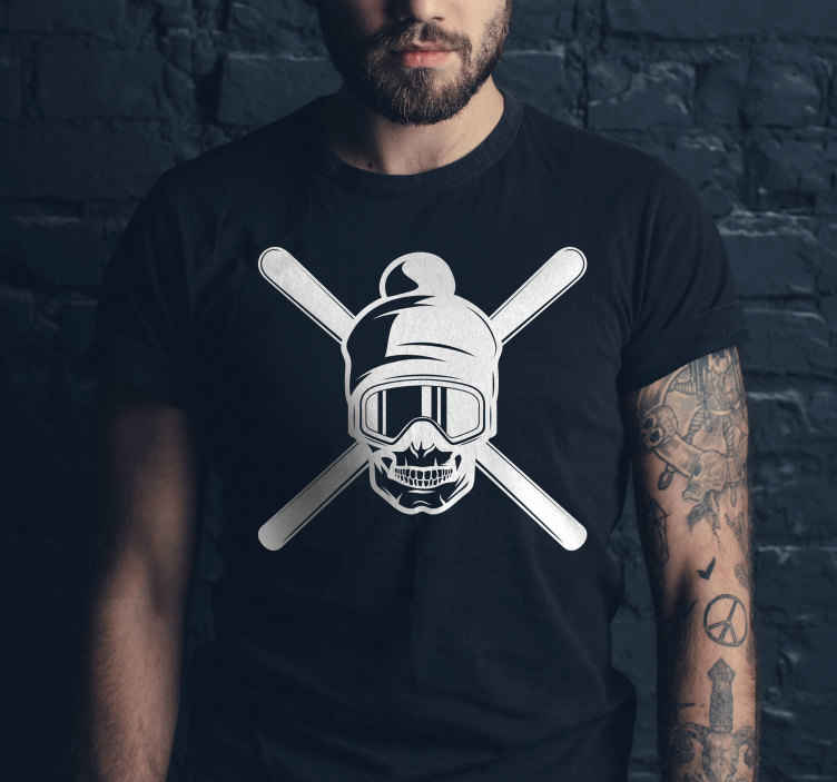 T-shirt Tête de mort pirate ski - TenStickers
