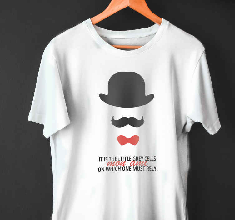 Hercule Poirot text custom t-shirt - TenStickers