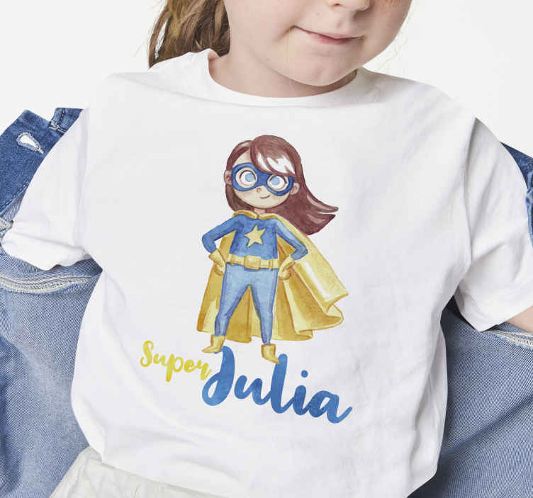 Camisetas personalizable Niña superhéroe personalizado -